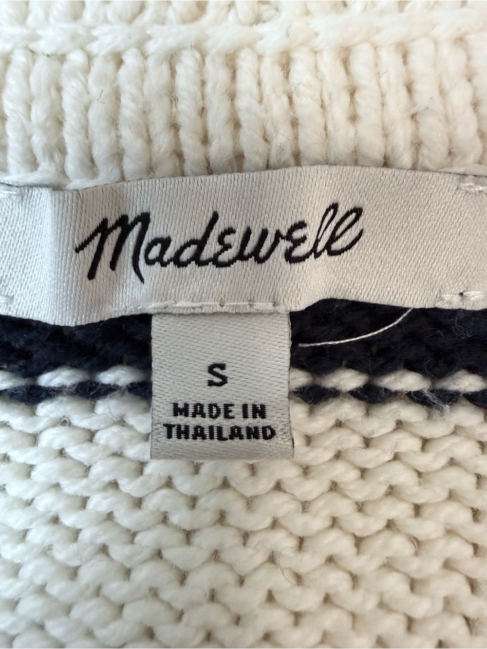 Madewell Dedham Striped Polo Sweater Anique Cream Stripe Size Small - Picture 6 of 8